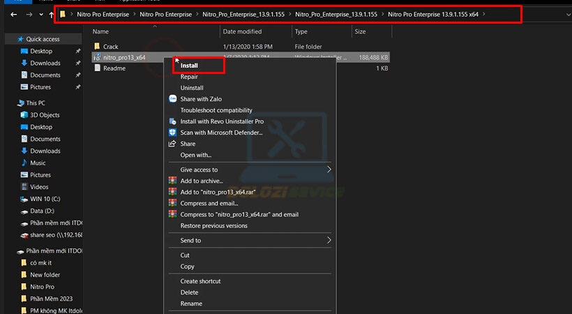 Tìm file theo đường dẫn trên sau đó install file như hình