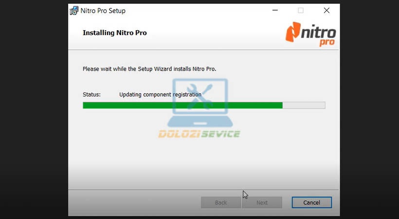 Chờ phần mềm được cài đặt Nitro Pro Enterprise 2023