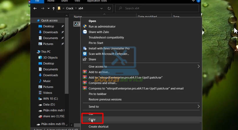 Copy file kích hoạt Nitro Professional 11