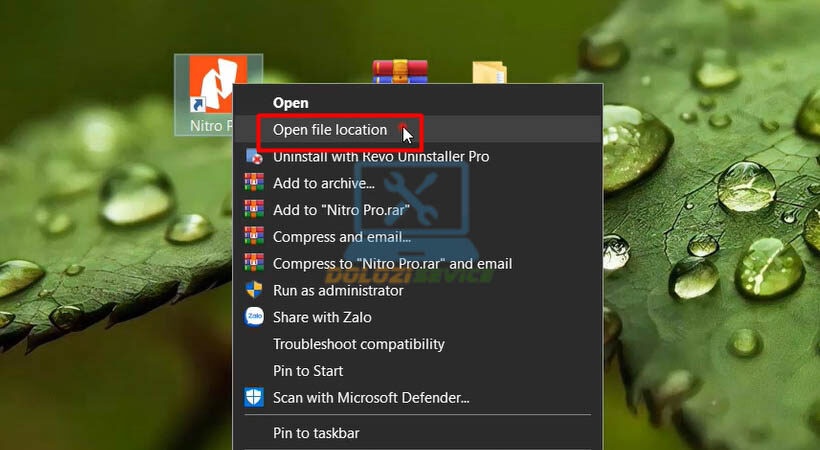 Mở vị trí file như hình Nitro Professional 11