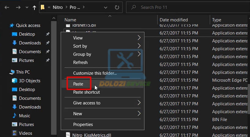 Dán file kích hoạt Nitro Professional 11