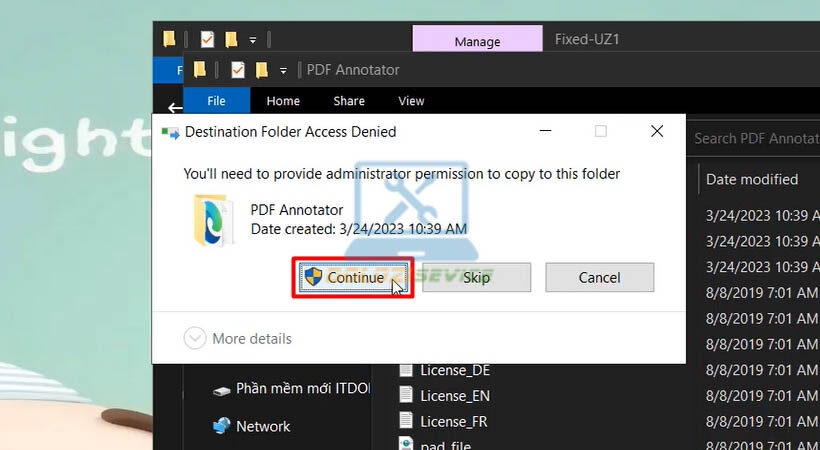 Chọn Continue PDF Annotator 2019