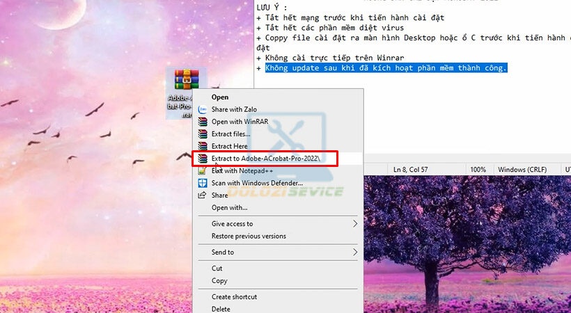 Giải nén phần mềm Acrobat 2022