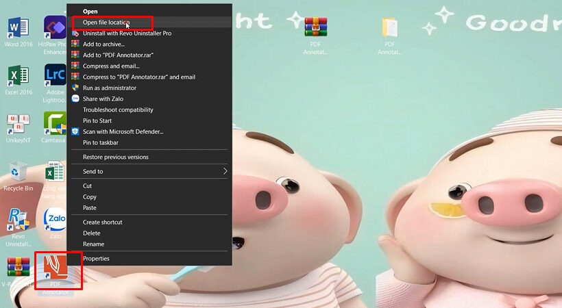 Mở thư mục cài đặt PDF Annotator Portable