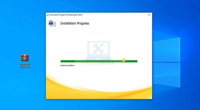 Chờ đợi cài đặt Project Pro 2010