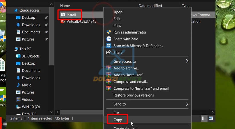 Sao chép file kích hoạt Virtual DJ 8