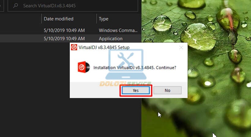 Chọn Yes để tiếp tục cài đặt Virtual DJ 8
