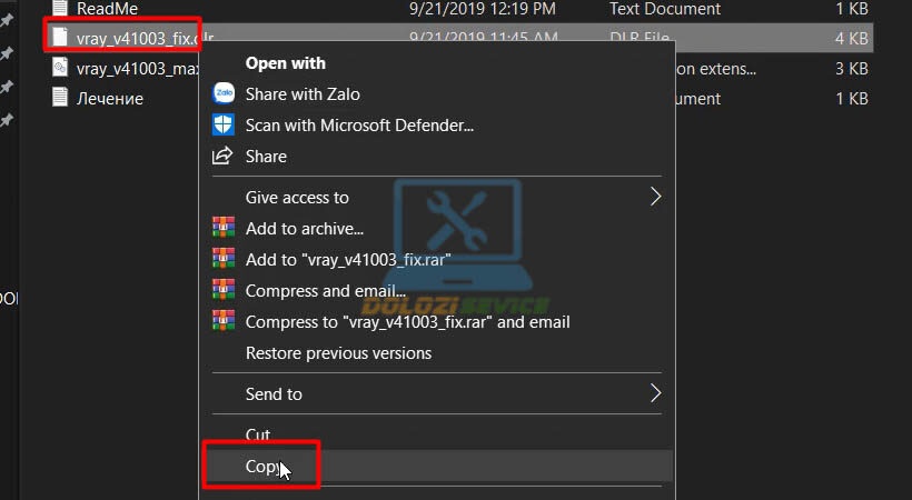 Copy file vray như hình