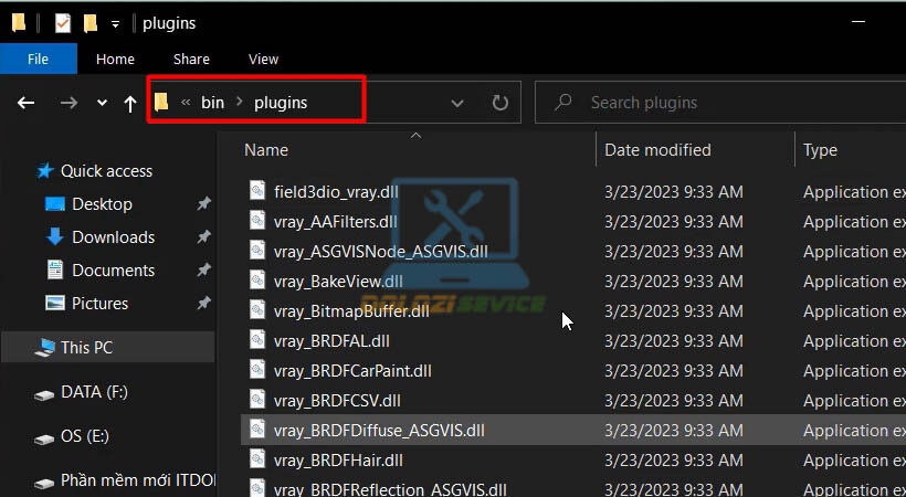 Mở vị trí file