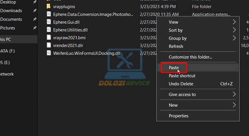 Dán file kích hoạt vào.