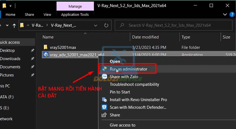 Mở mạng Wifi sau đó tiến hành chạy file setup bằng quyền Admin.