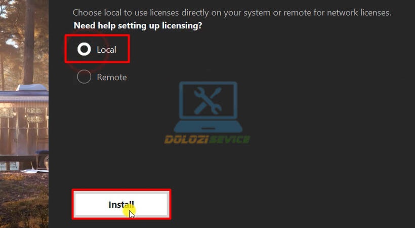 Chọn Local rồi chọn Install