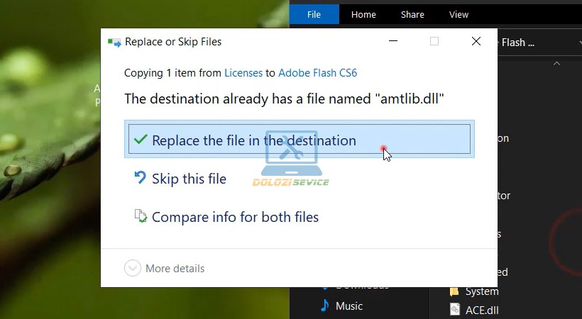 Chọn Replace Flash Professional CS6