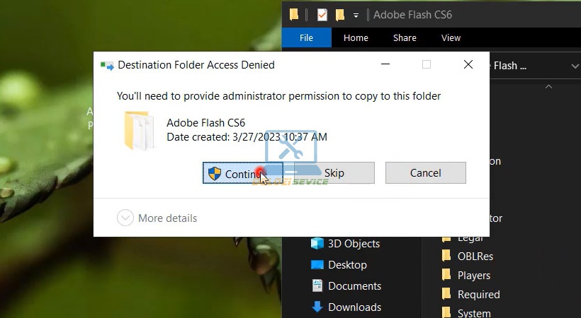 Nhấn Continue Flash Professional CS6