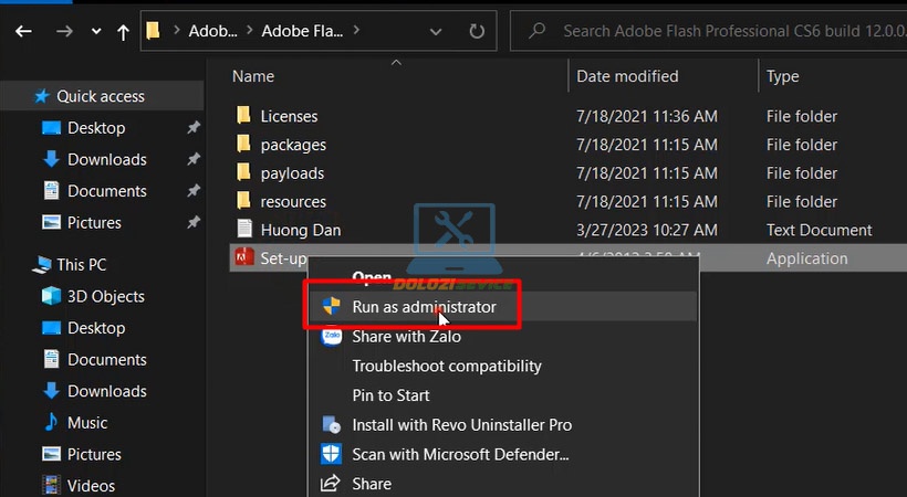 Chạy file Setup Flash Professional CS6