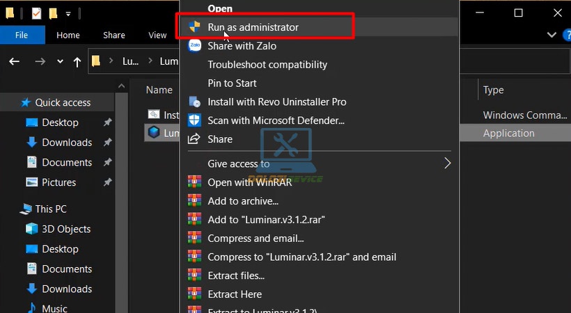 Chạy file Setup Luminar 2019