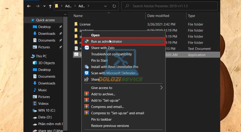 Chạy file cài đặt Adobe Presenter 2019