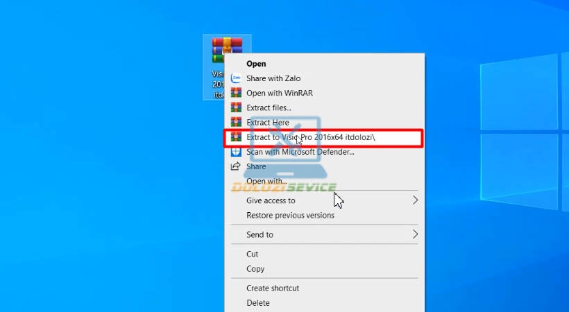 Giải nén file Visio Pro 2016