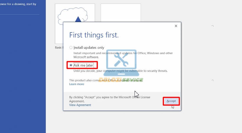 Mở ứng dụng Visio