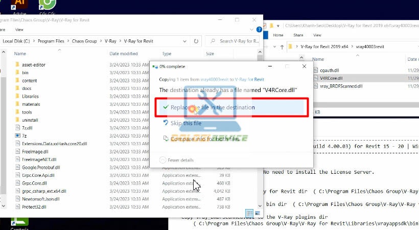 Chọn tùy chọn kích hoạt Vray for Revit 2019