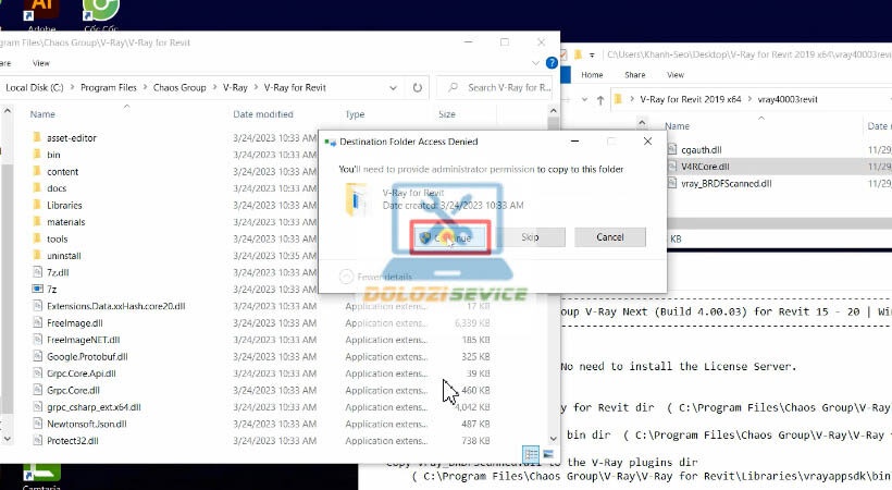 Chọn Continue để tiếp tục kích hoạt Vray for Revit 2019