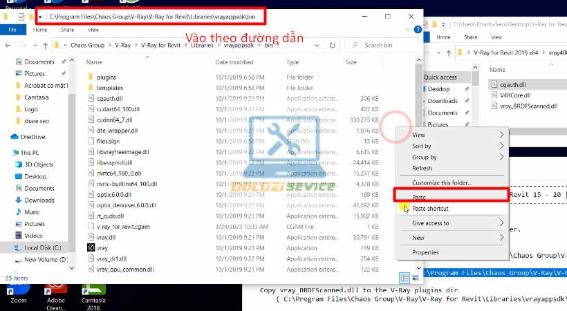Dán file kích hoạt vào thư mục cài đặt Vray for Revit 2019
