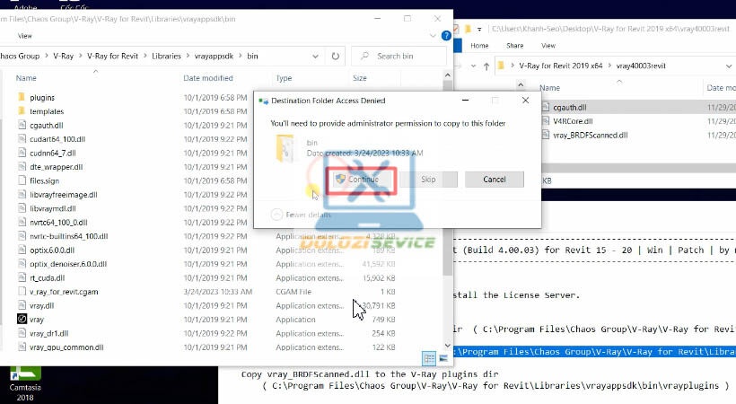 Chọn Continue để tiếp tục kích hoạt Vray for Revit 2019