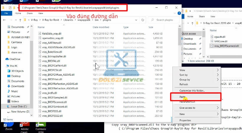 Dán file kích hoạt vào thư mục cài đặt Vray for Revit 2019