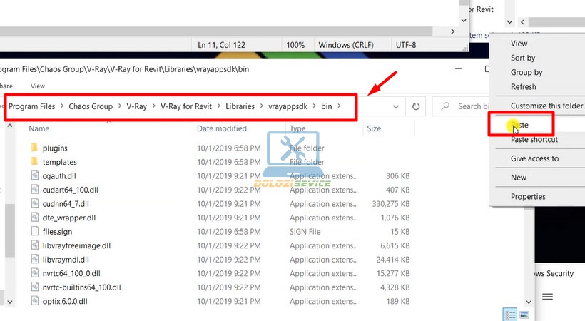 Dán file cgauth vào thư mục bin