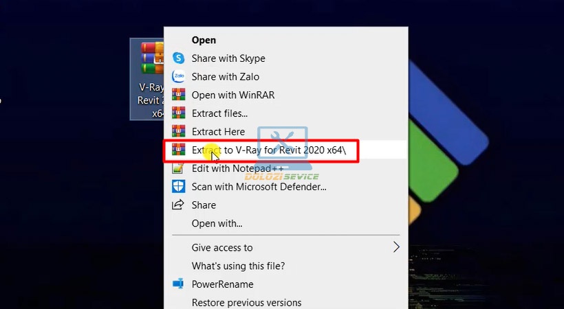 Giải nén Vray for Revit 2020