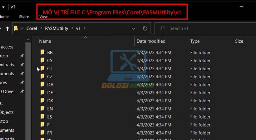 Mở vị trí file Corel Painter 2023