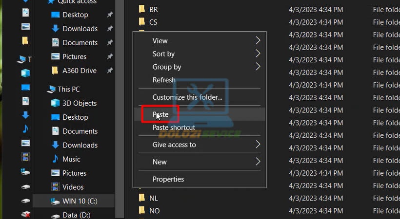 Dán file đã copy Corel Painter 2023