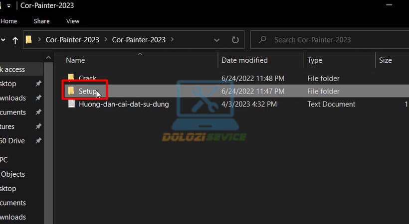 Mở file setup Corel Painter 2023