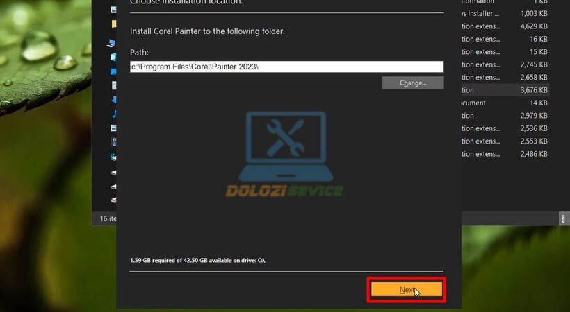 Tiếp tục chọn Next Corel Painter 2023
