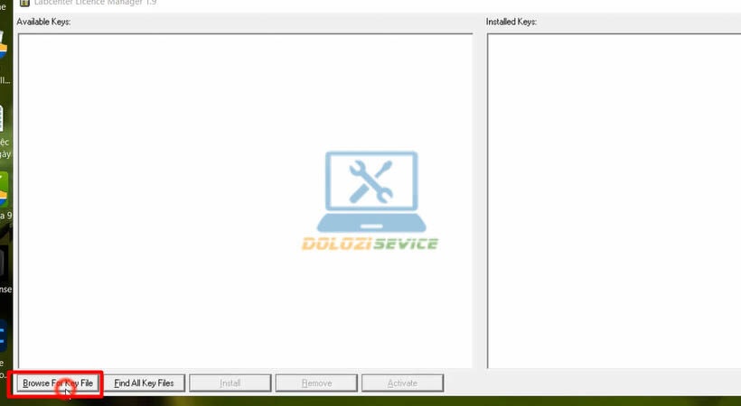 Chọn Browse For Key File