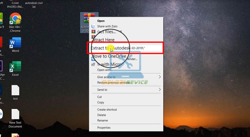 Giải nén file cài đặt Civil 3D 2019