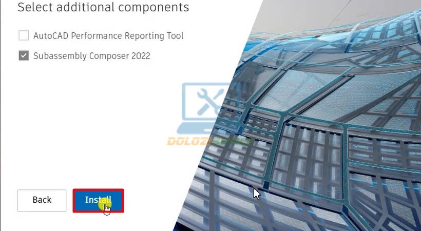 Chọn Install để bắt đầu cài đặt