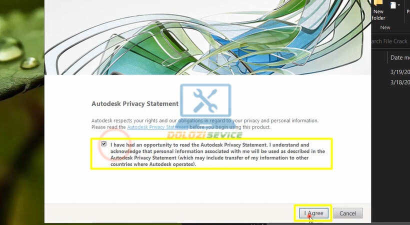 Đồng ý điều khoản Autodesk Inventor 2015