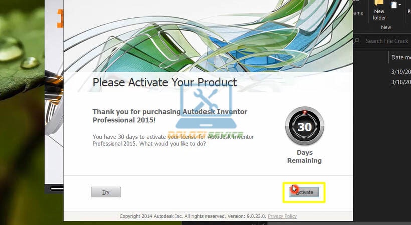 Chọn Activate nha.