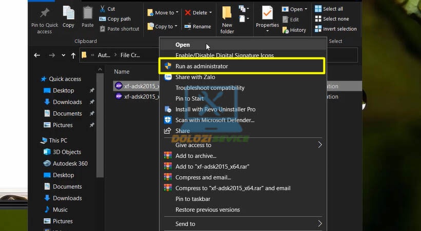Chạy file kích hoạt Autodesk Inventor 2015
