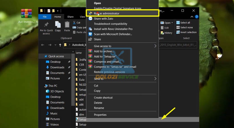 Chạy file setup Autodesk Inventor 2015