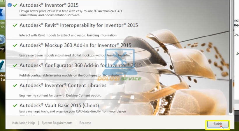 Hoàn tất cài đặt Autodesk Inventor 2015