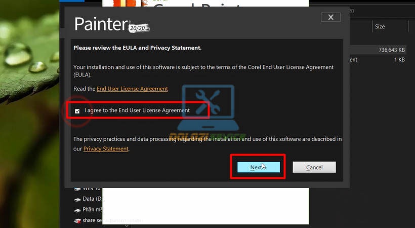 Chọn vị trí cài đặt Corel Painter 2020