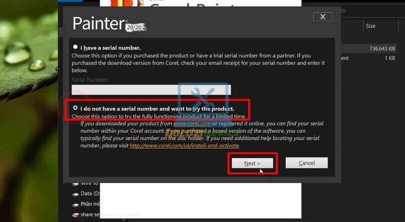 Hoàn tất cài đặt Corel Painter 2020
