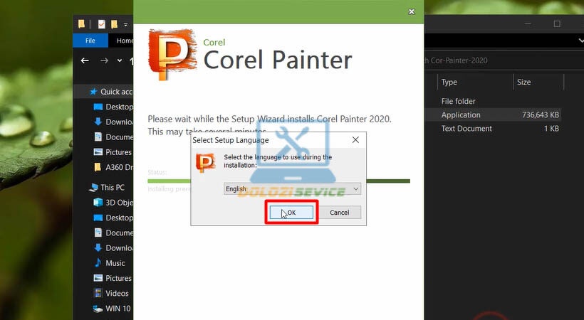 Xác nhận cài đặt Corel Painter 2020
