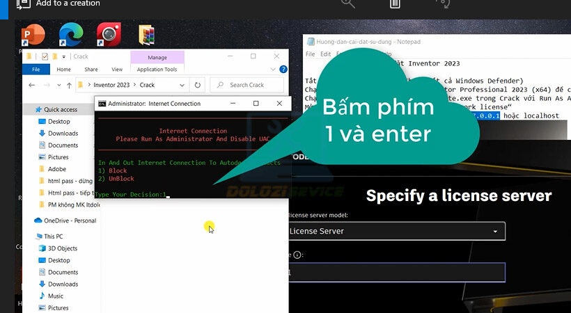 Bấm 1 và Enter