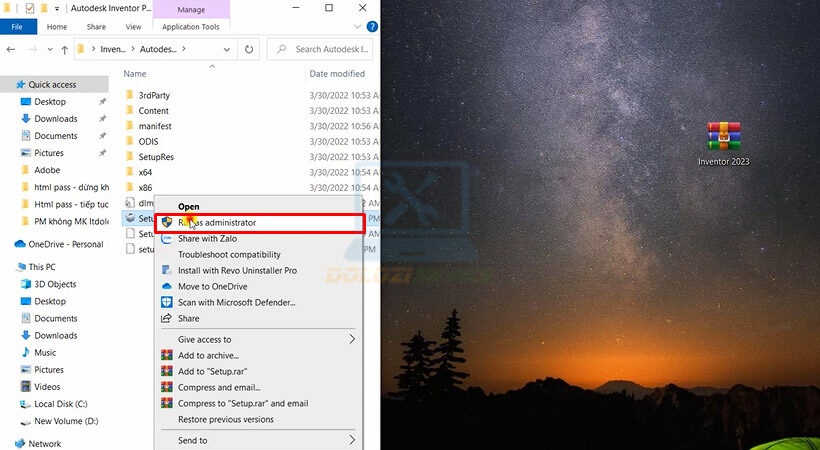 Khởi chạy Setup.exe