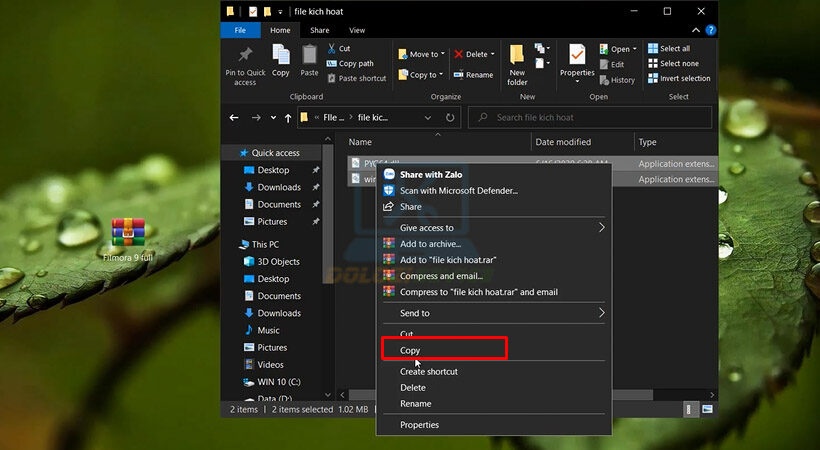 Sao chép file kích hoạt Filmora 9 Sao chép file kích hoạt Filmora 9