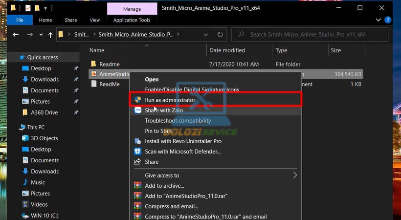 Chạy file cài đặt Smith Micro Anime Studio Pro V11