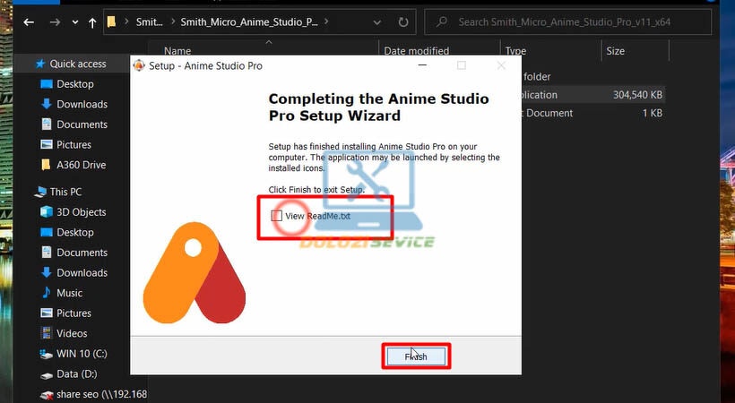 Hoàn tất cài đặt Smith Micro Anime Studio Pro V11
